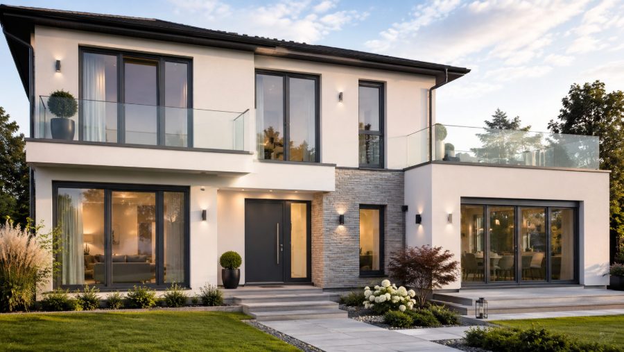 PVC windows on a contemporary house